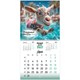 Календарь настенный перекидной 2027 г., BRAUBERG, 12 листов, 21,4х42,8 см, МИНИ, "Funny goats", 118432 118432