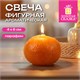 Фигурная свеча новогодняя в форме мандарина, 6 см, парафин, хлопковый фитиль, ЗОЛОТАЯ СКАЗКА, 592788 592788