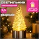 Фигурка светодиодная в виде елочки, 4х9,5 см, батарейки, тёплый белый, ЗОЛОТАЯ СКАЗКА, 592851 592851