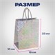 Пакет подарочный 18x10x23 см (M), НАБОР 10 шт., 5 дизайнов, голография, ЗОЛОТАЯ СКАЗКА, 609733 609733